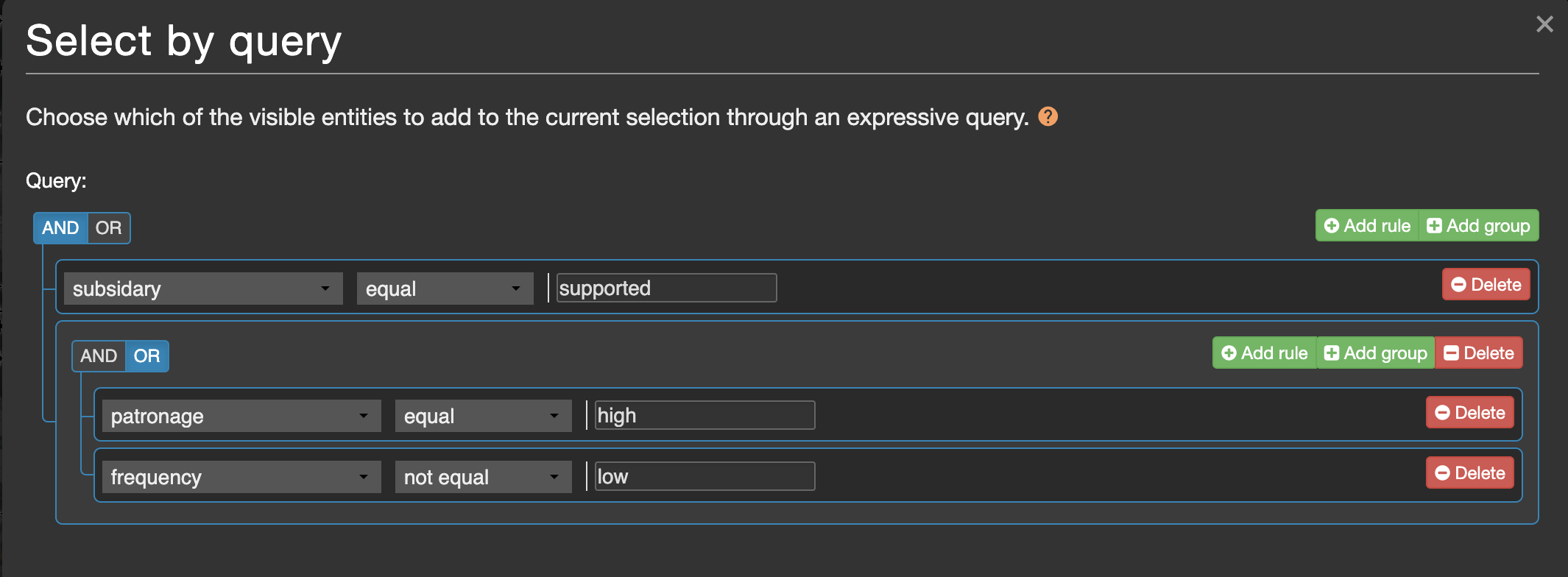 Attributes Select By Query