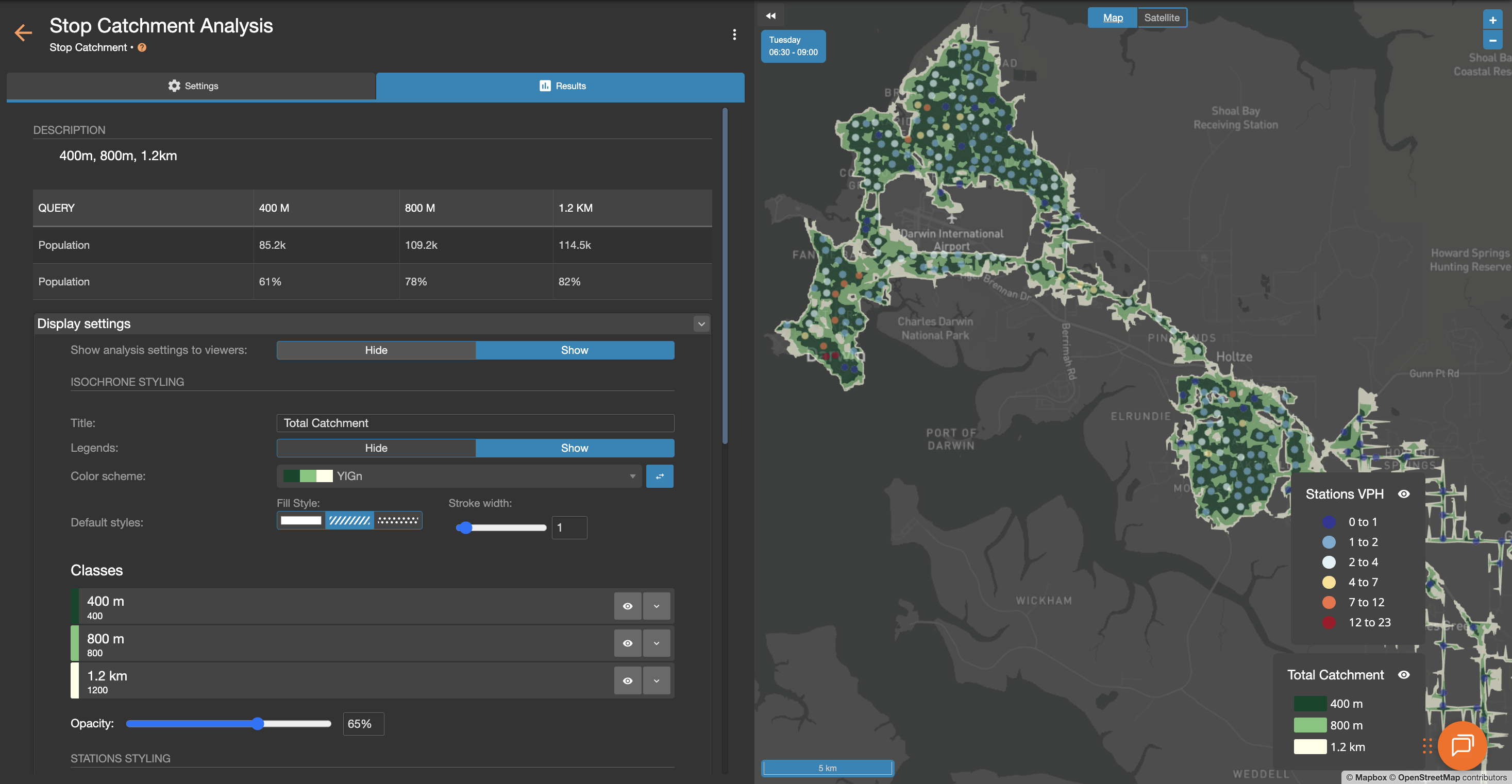 Stop Catchment Map