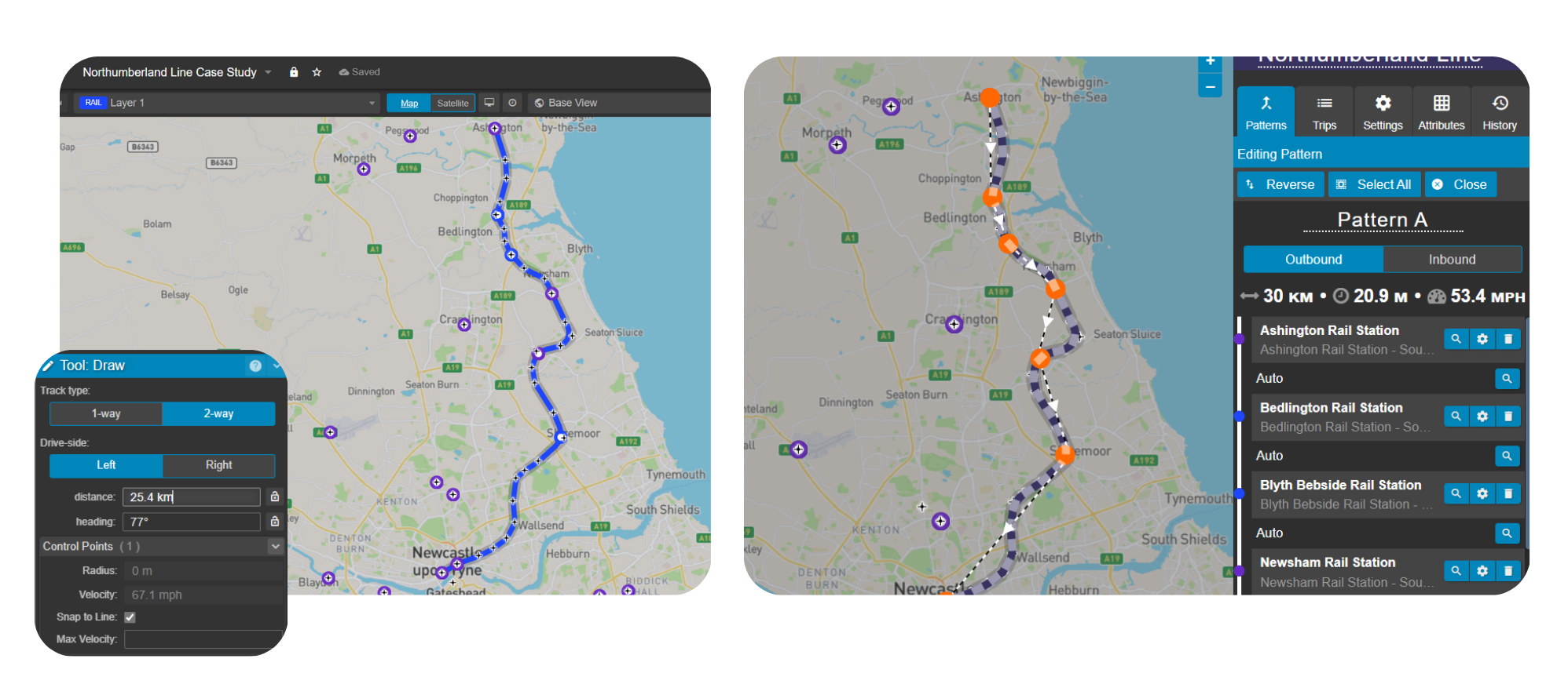 Creating the rail alignment