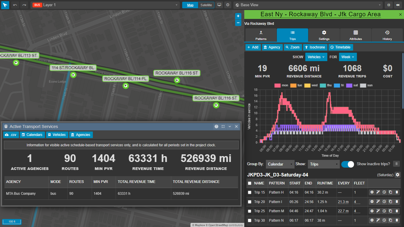 Viewing statstics on all routes, left, and an individual route, right.