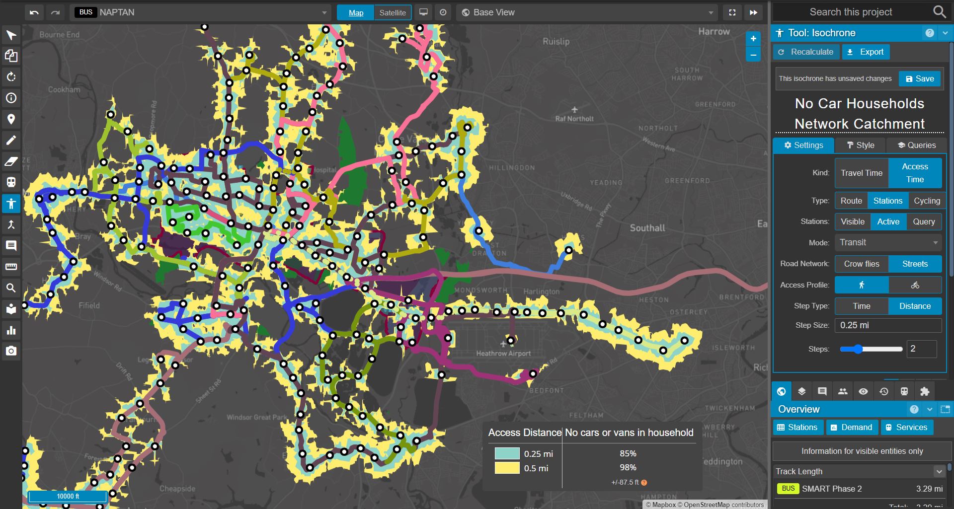 Network access for people with no cars or vans